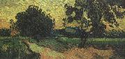 Vincent Van Gogh Landscape with thte Chateau of Auvers at Sunset nn04) china oil painting reproduction